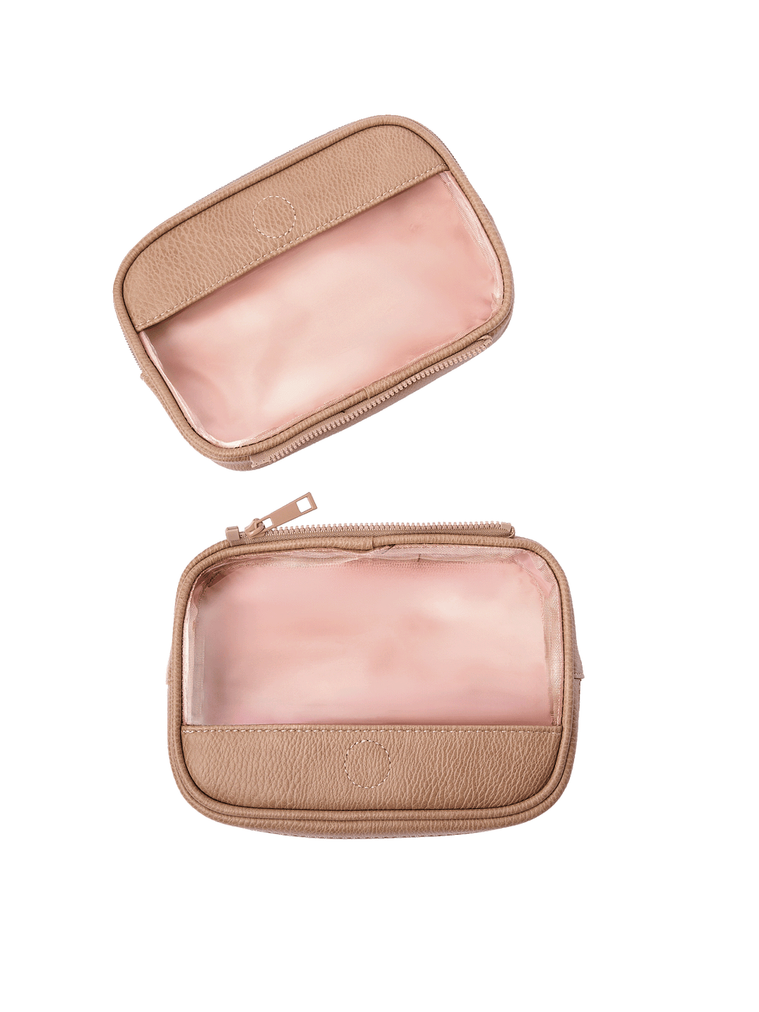 The Split Organizer in Taupe with compartments separated for individual use