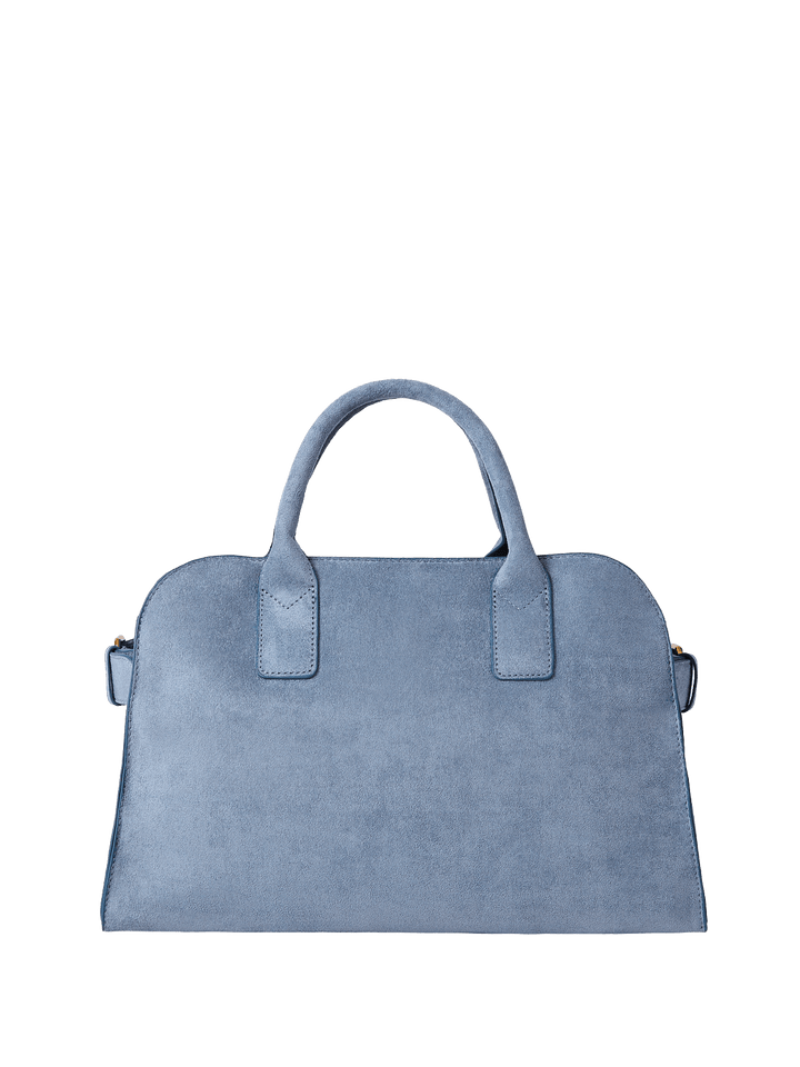 Light blue vegan suede handbag