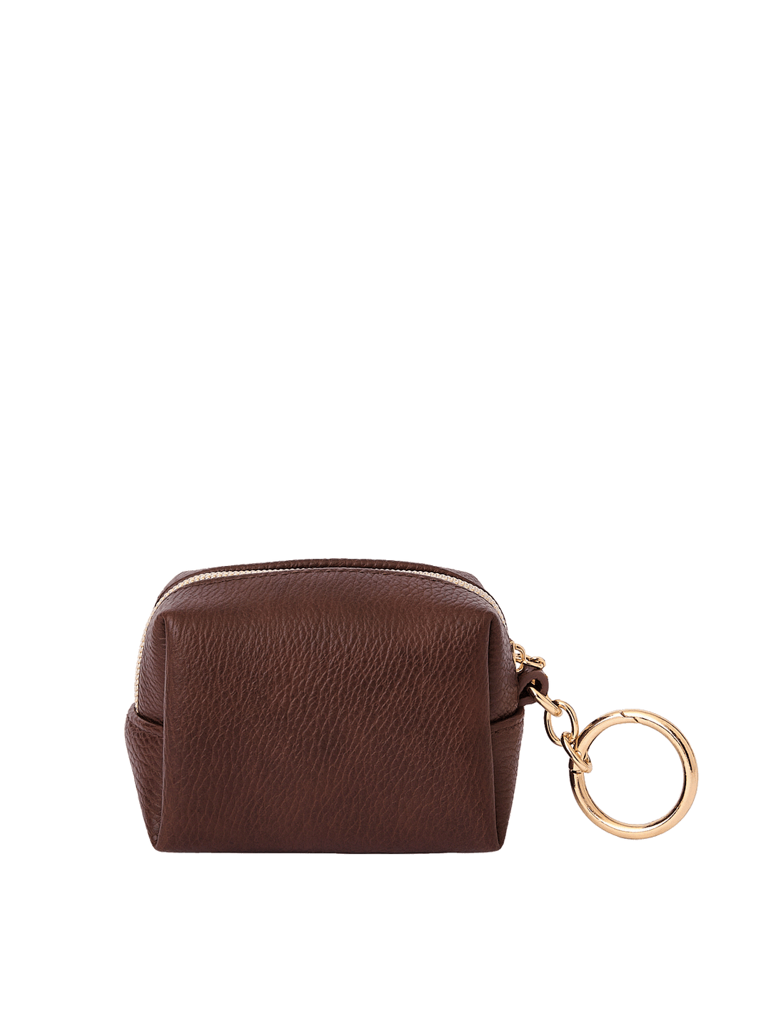 Side view of the Small Talk Charm in Espresso with gold-tone O-clasp