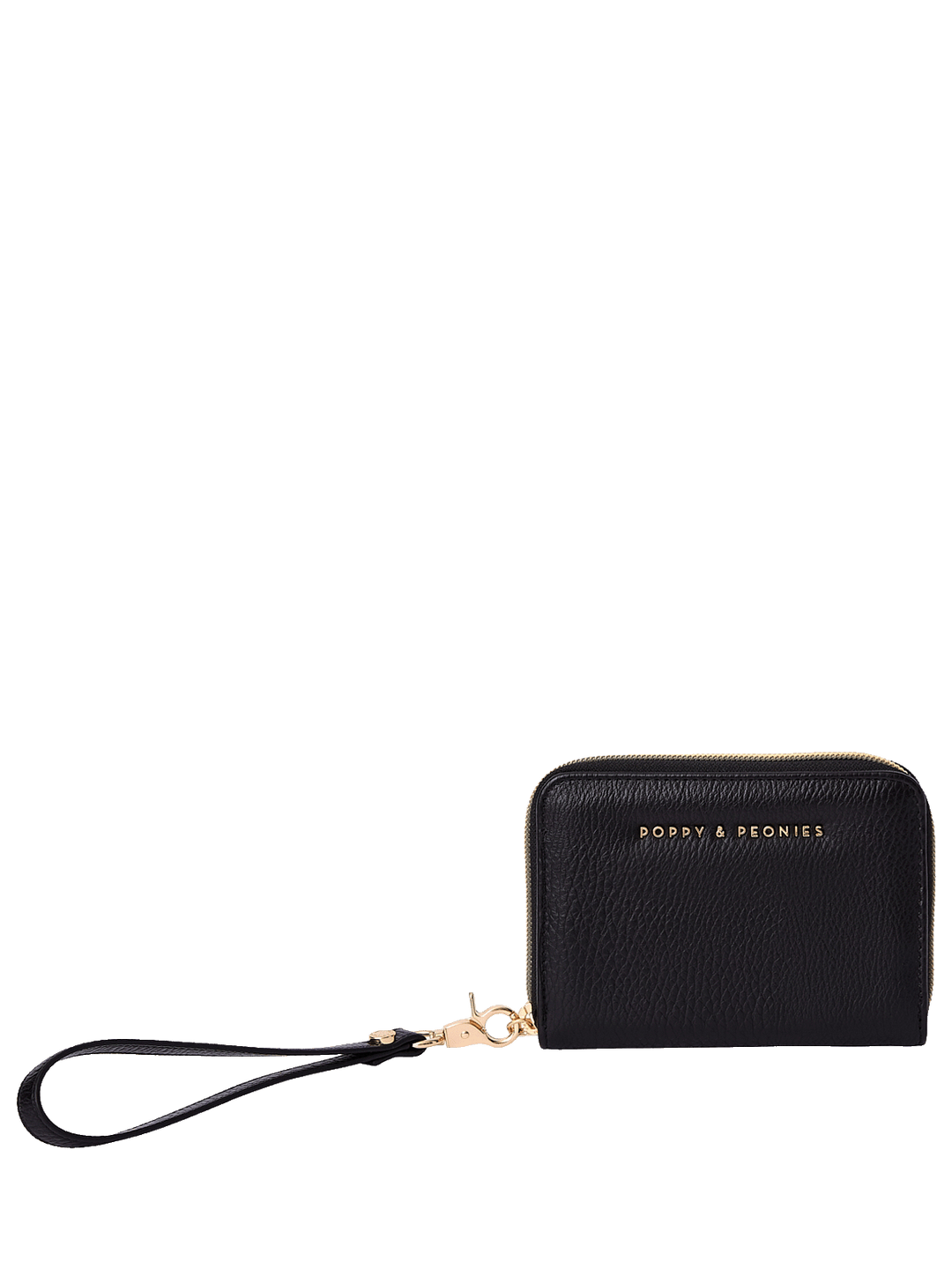 The Grab and Go Wallet in Black with removable wristlet strap