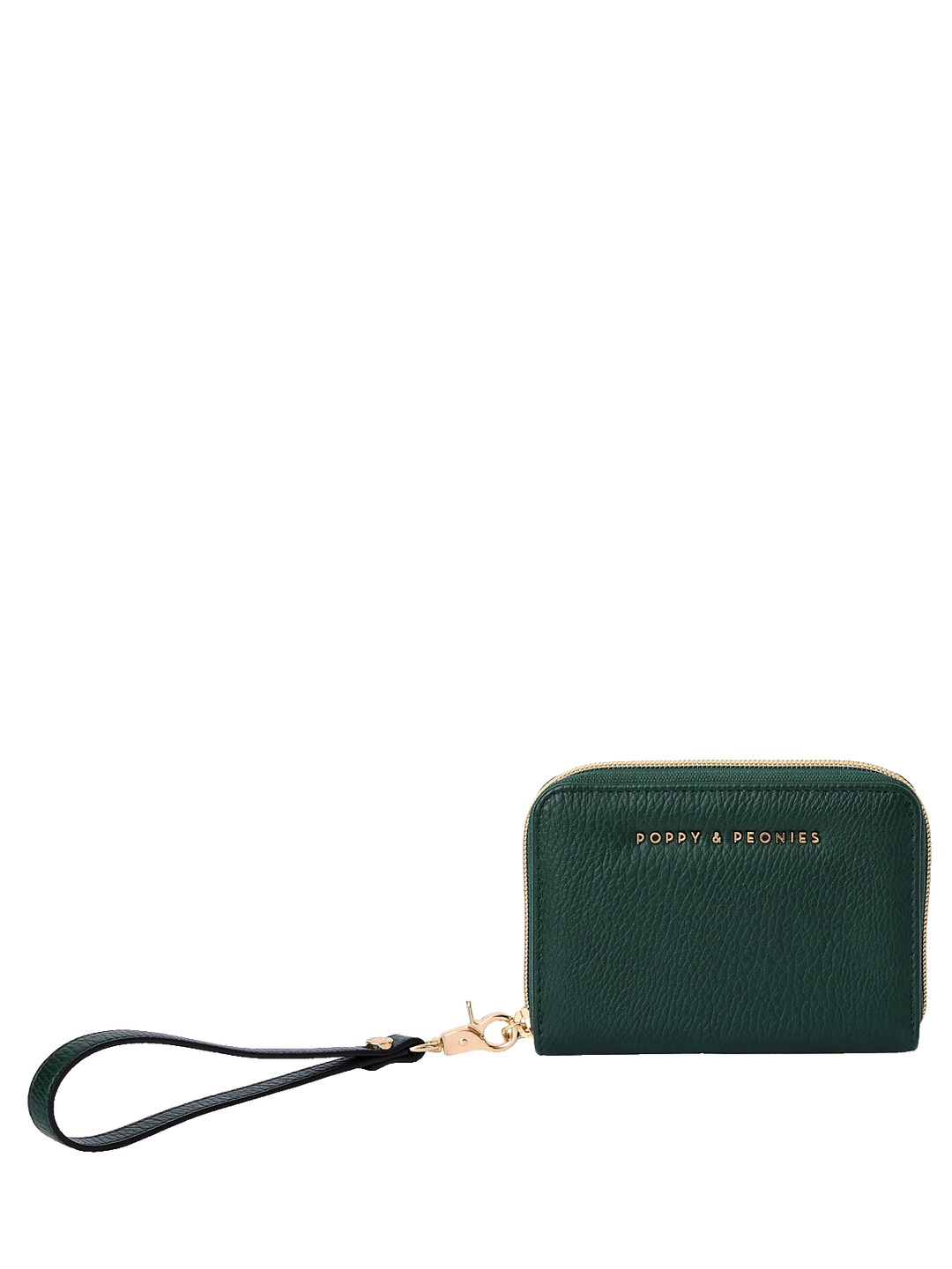 The Grab and Go Wallet in Heritage Green with removable wristlet strap