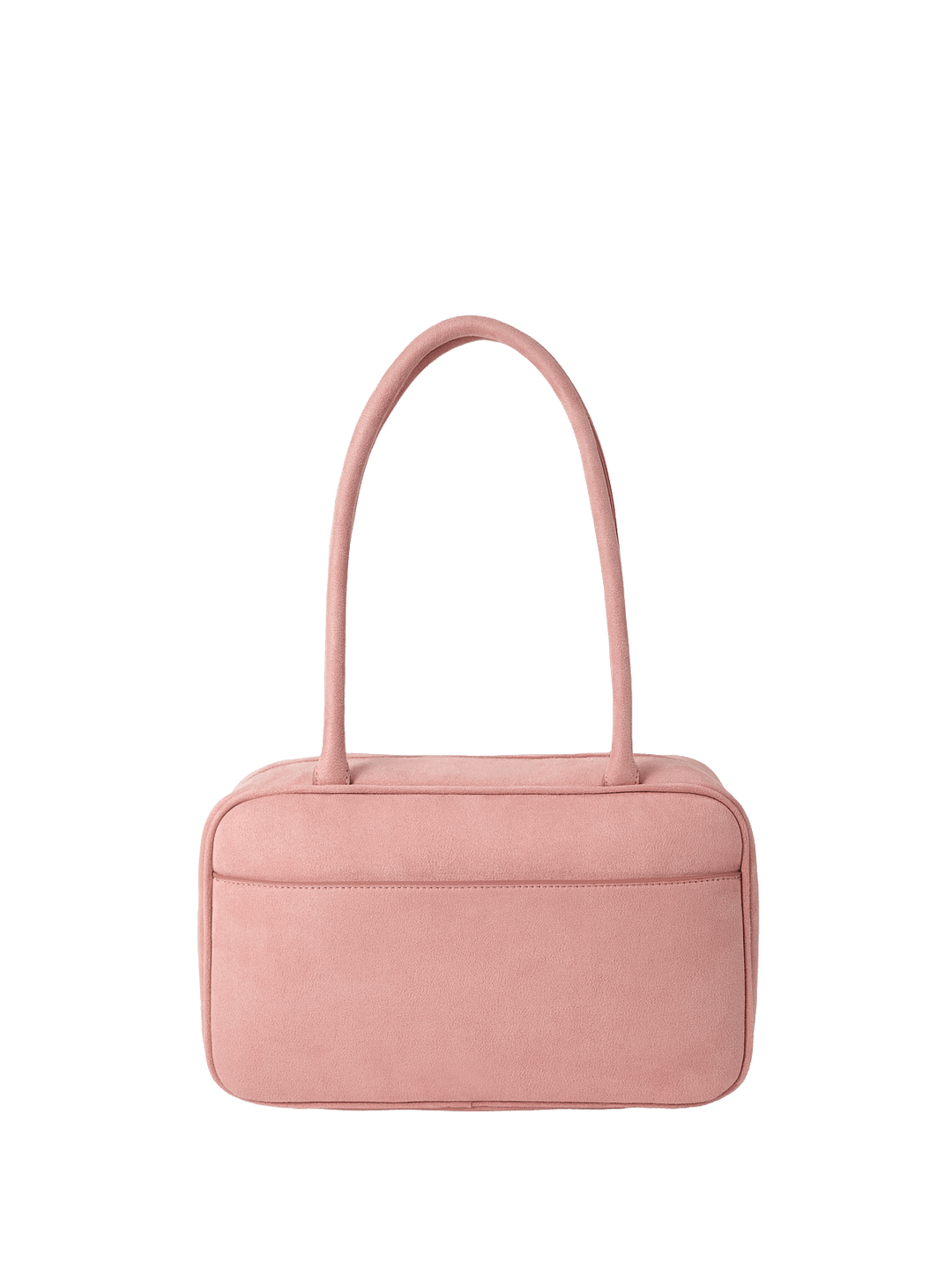 Pink vegan suede shoulder bag