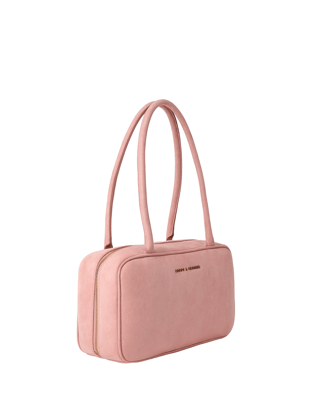 Pink vegan suede shoulder bag