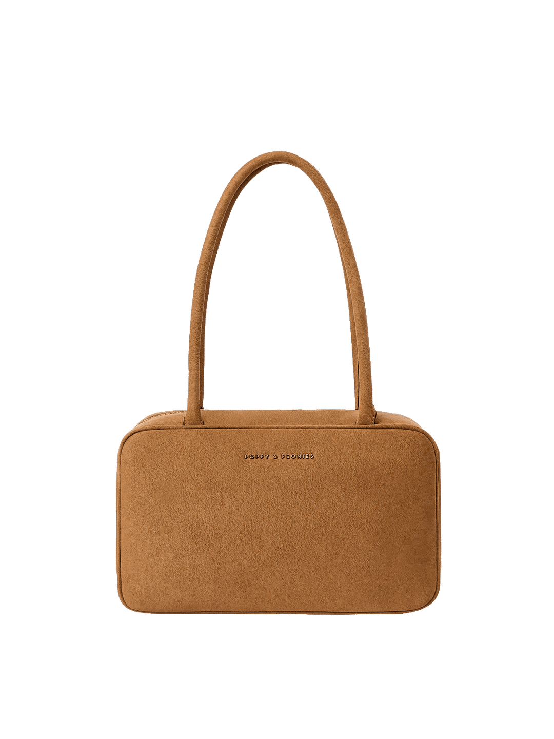 Brown vegan suede bowler satchel