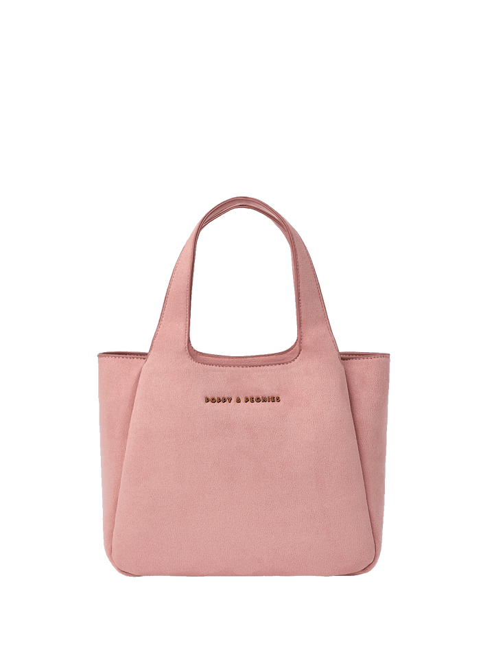 Pink vegan suede handbag