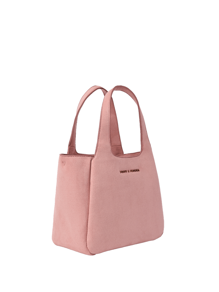 Pink vegan suede handbag