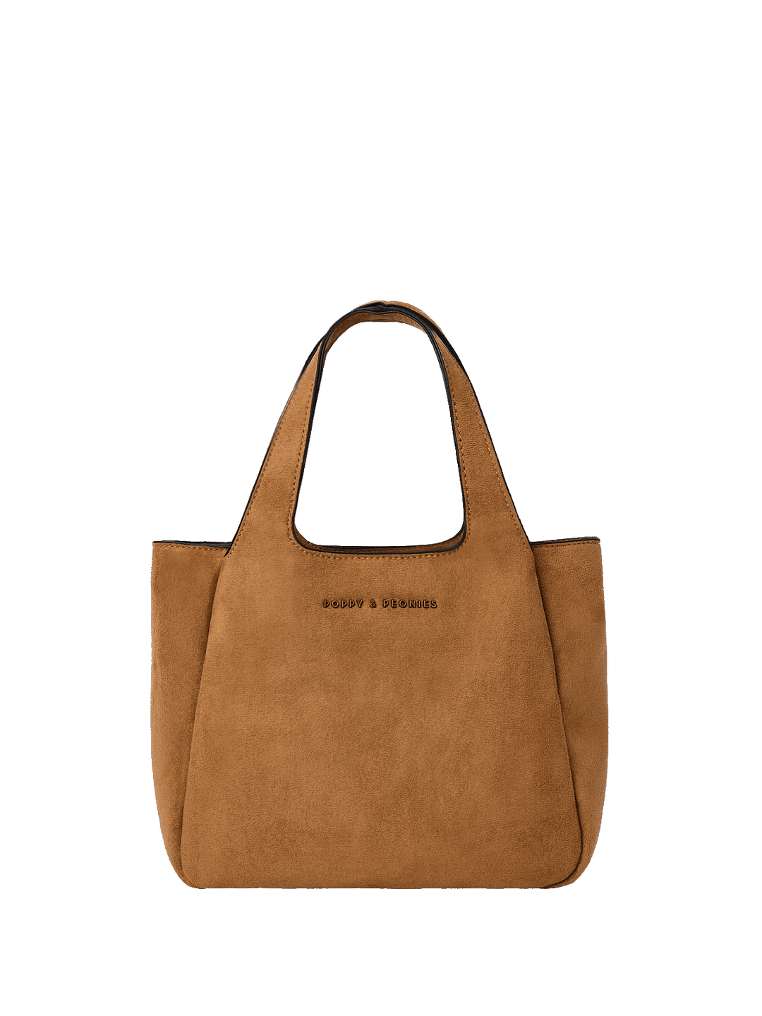 Brown vegan suede handbag