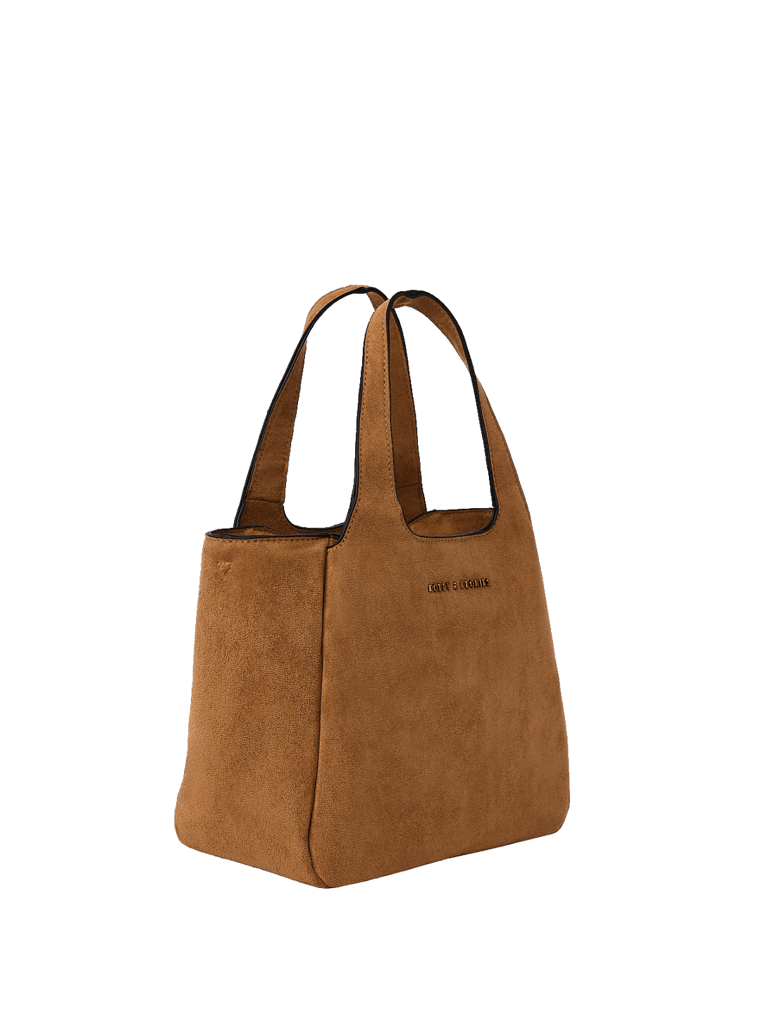 Brown vegan suede handbag