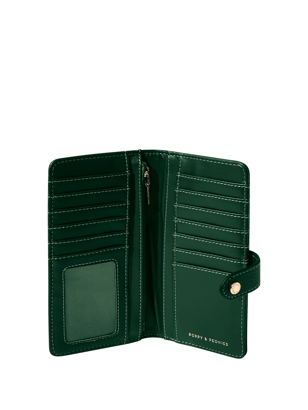 Go Anywhere Wallet Heritage Green | Poppy and Peonies – Poppy