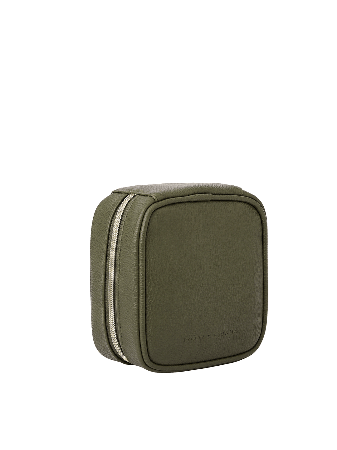 Angled side view of The Teched Out Case in Olive