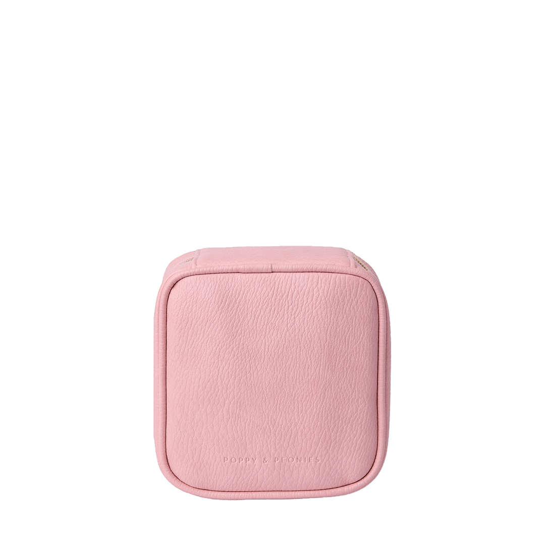 Pink square vegan leather tech organizer