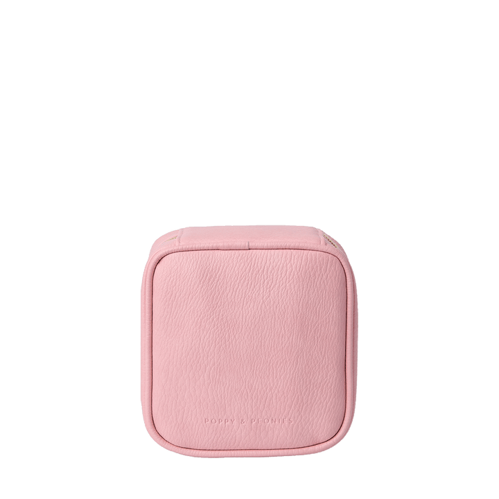 Pink square vegan leather tech organizer