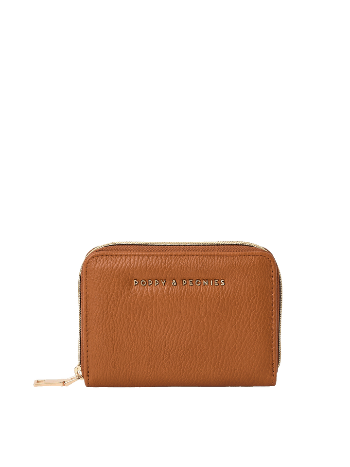 Front view of The Grab and Go Wallet in Cognac