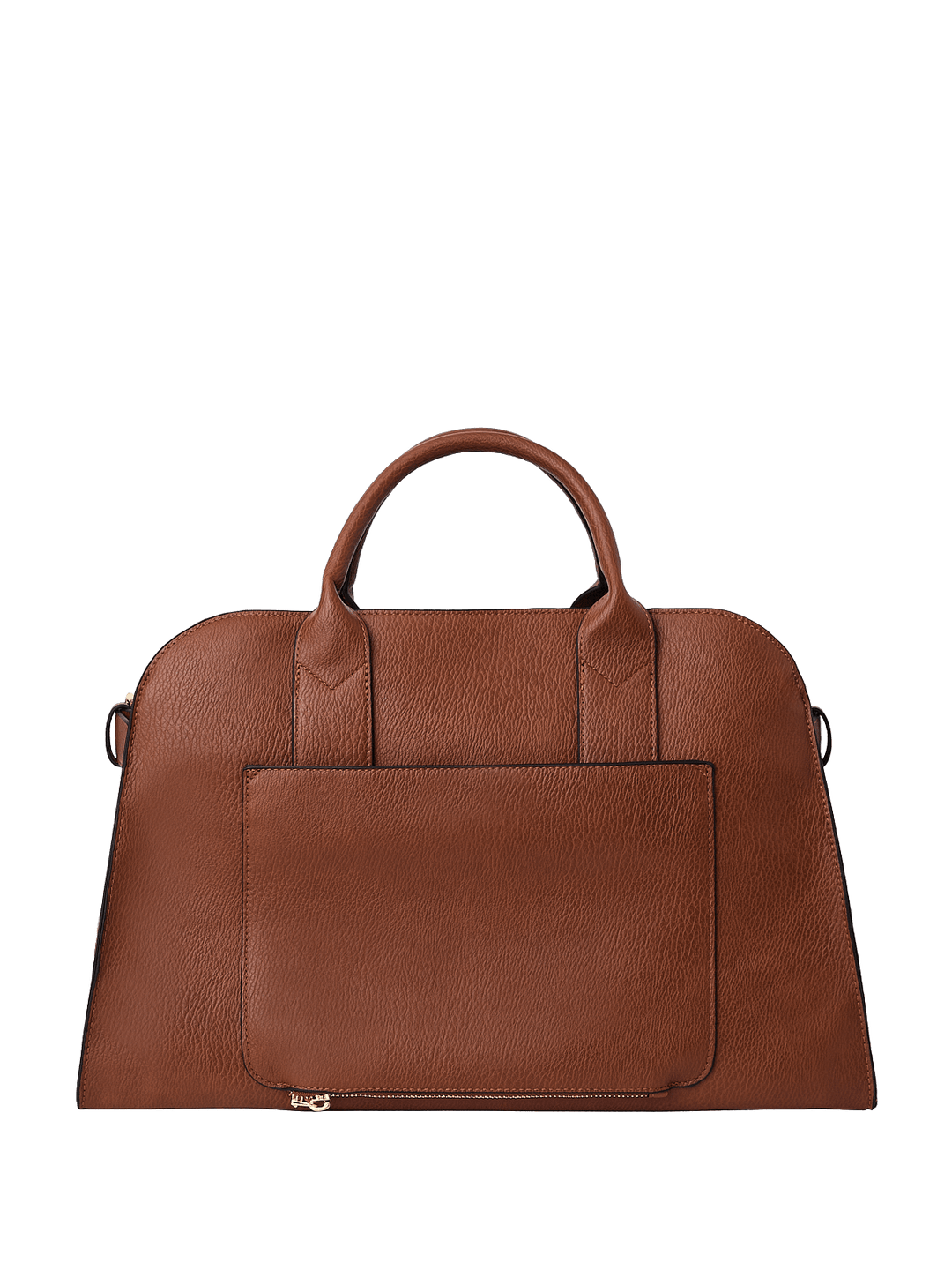 Brown vegan leather handbag with trolley sleeve
