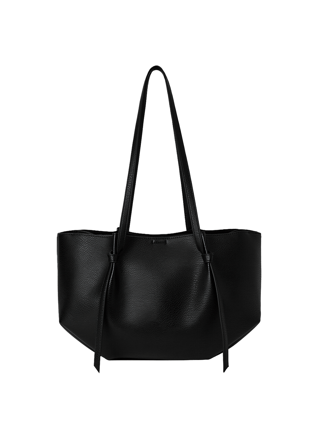 Black vegan leather tote bag 