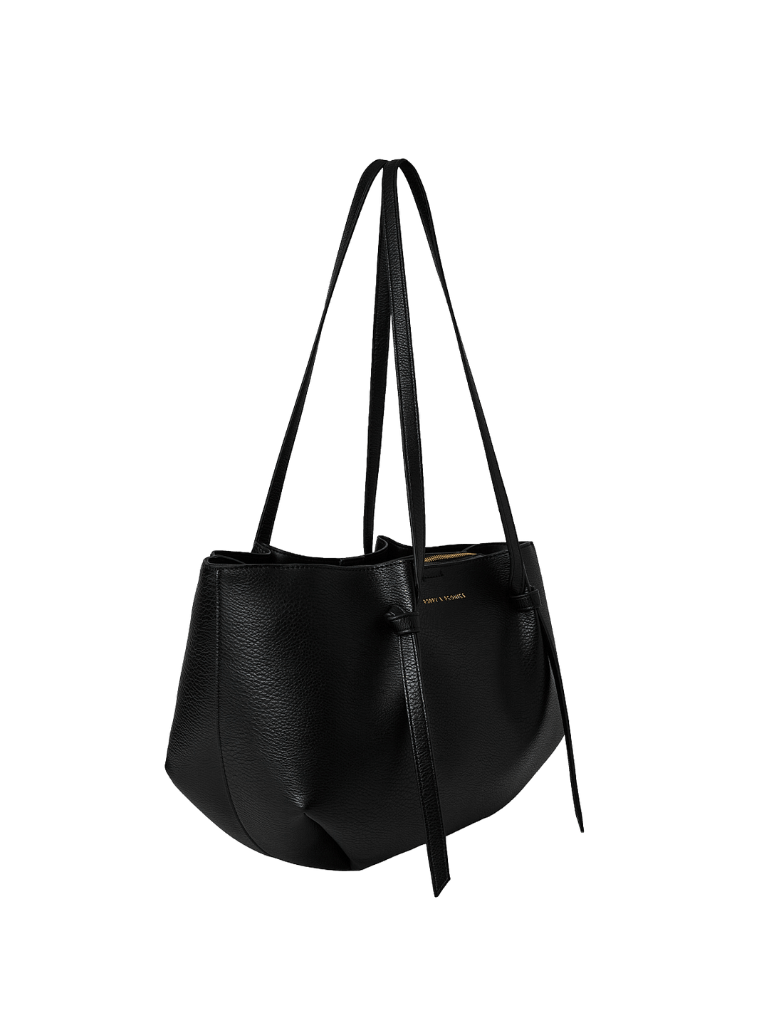 Black vegan leather tote bag 