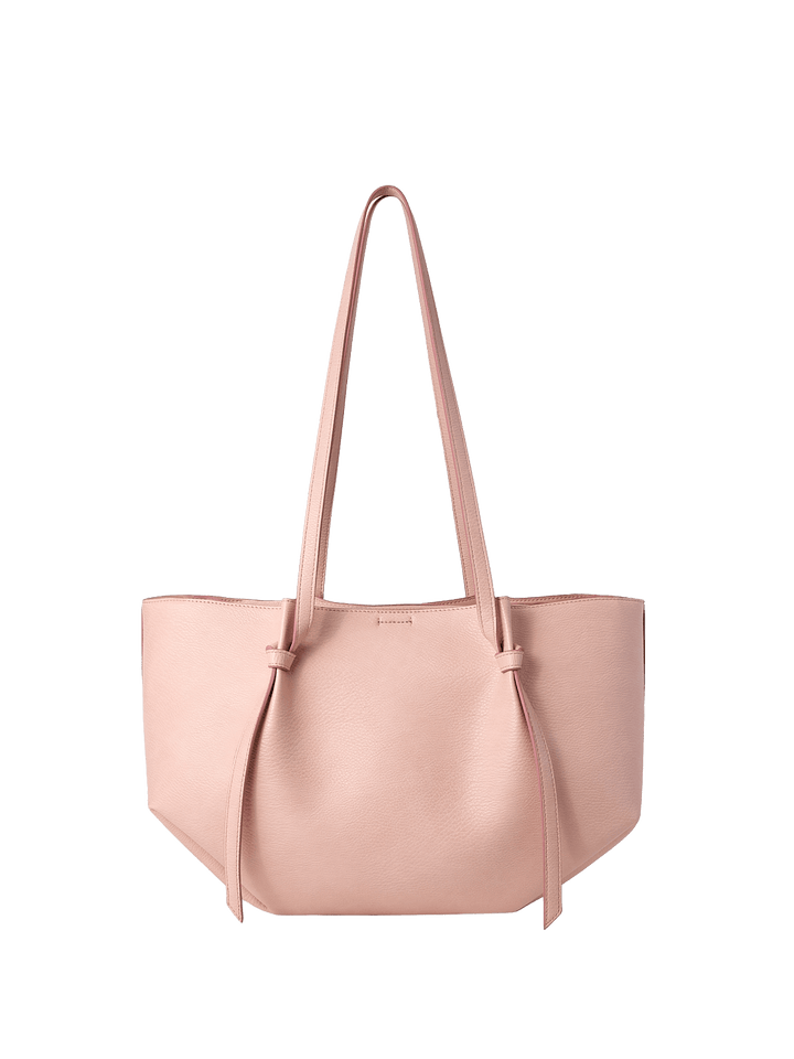 Light pink vegan leather tote bag