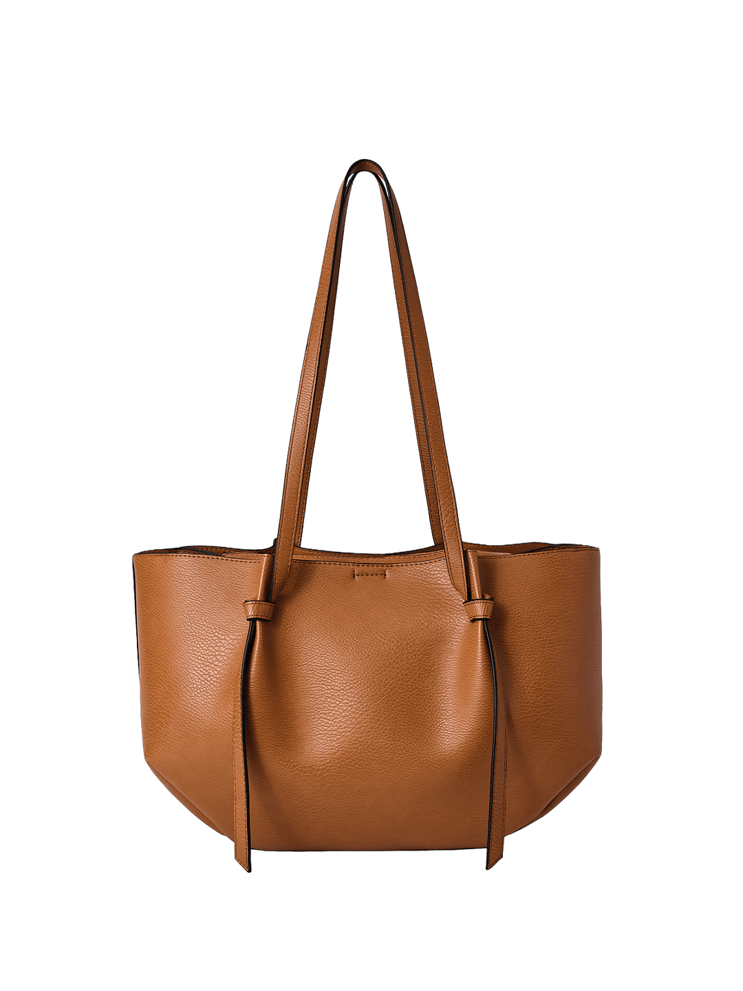 Brown vegan leather tote bag