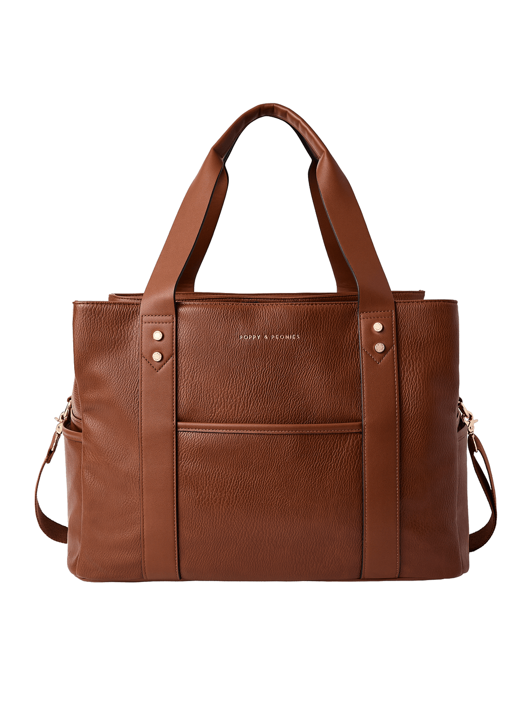 Brown vegan leather tote bag 