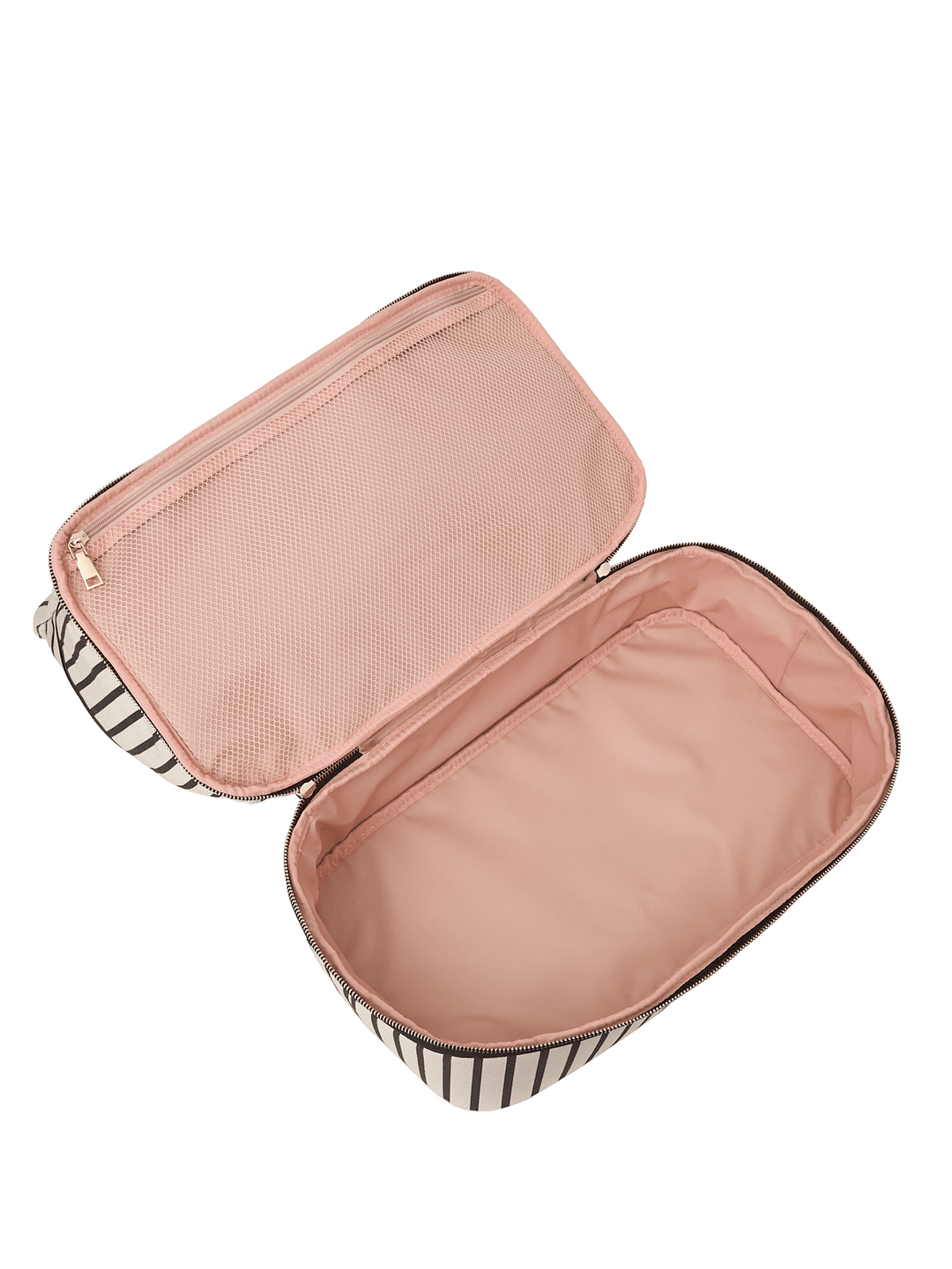 Open pink travel bag