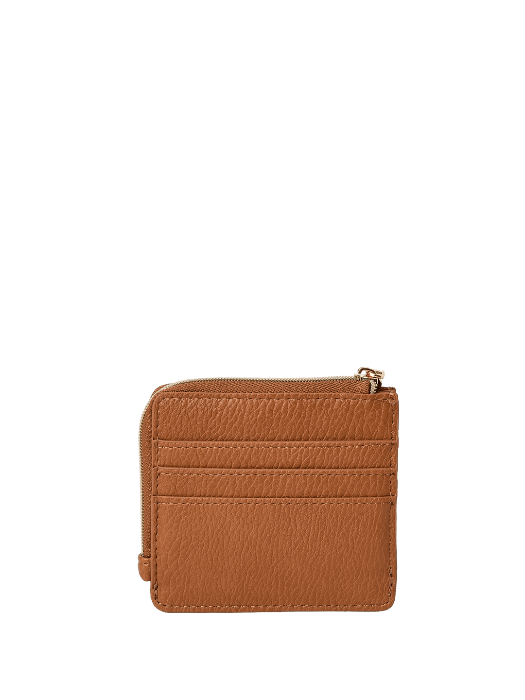 Brown vegan leather wallet on a transparent background