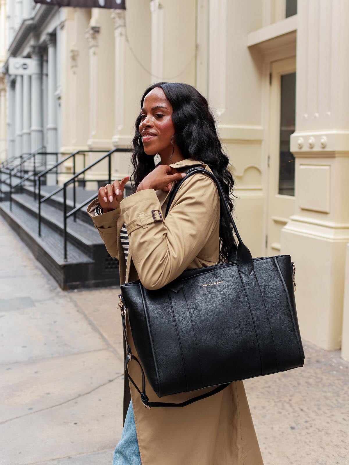 Multitasker Tote Black | Poppy and Peonies – Poppy & Peonies