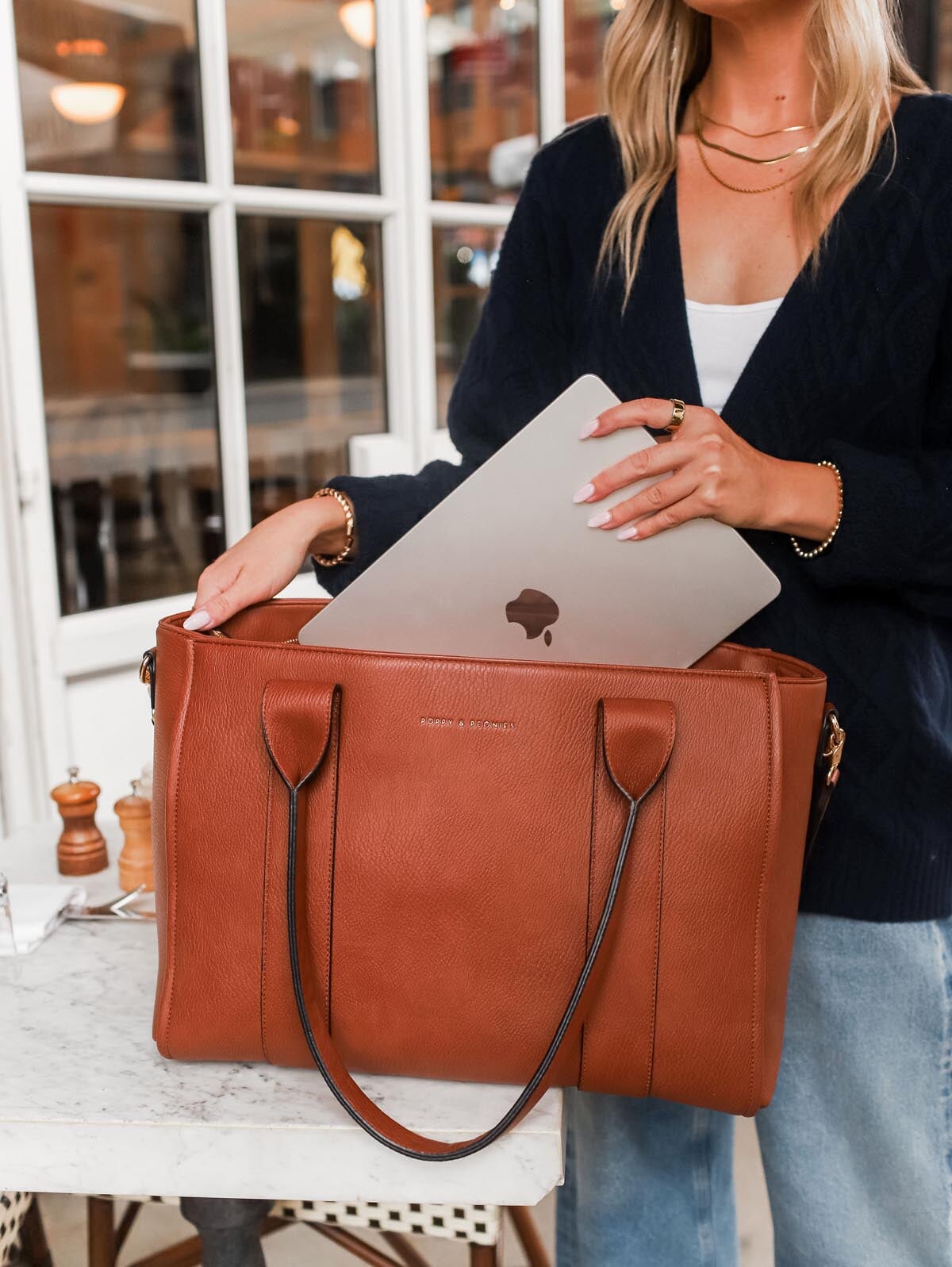 Multitasker Tote Chestnut | Poppy and Peonies – Poppy & Peonies
