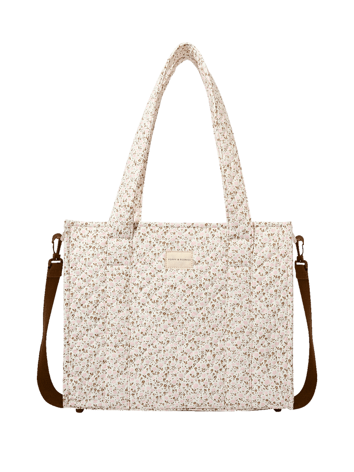 On The Go Tote Brown Floral