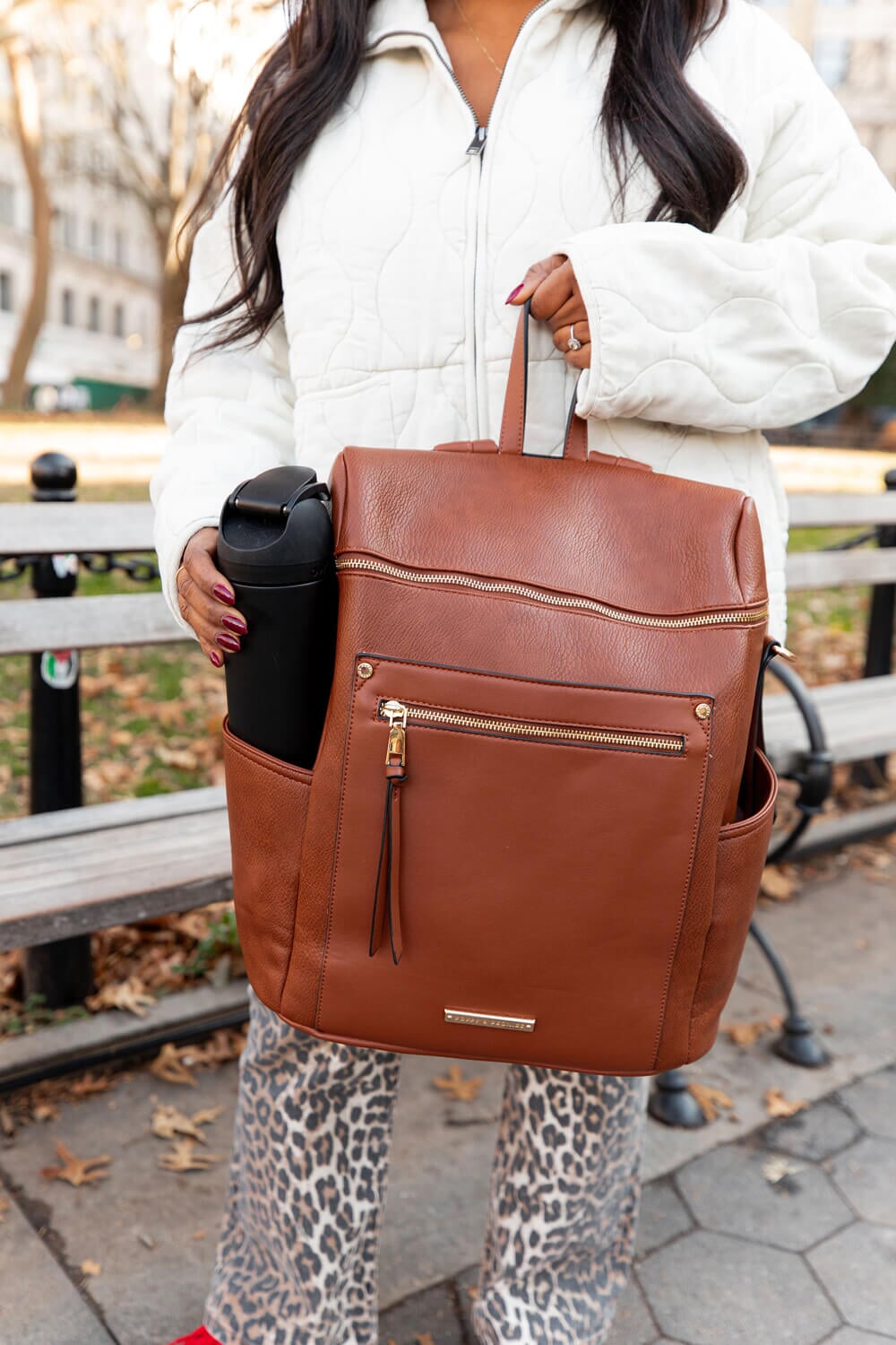 Commuter Backpack chestnut – Poppy & Peonies Commuter Backpack chestnut – Poppy & Peonies
