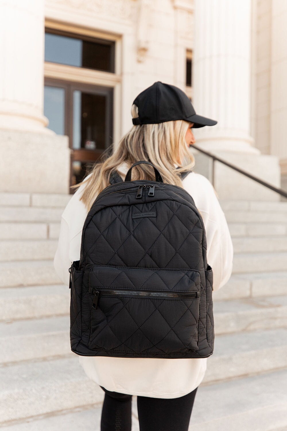 Quilted Brooklyn Backpack black