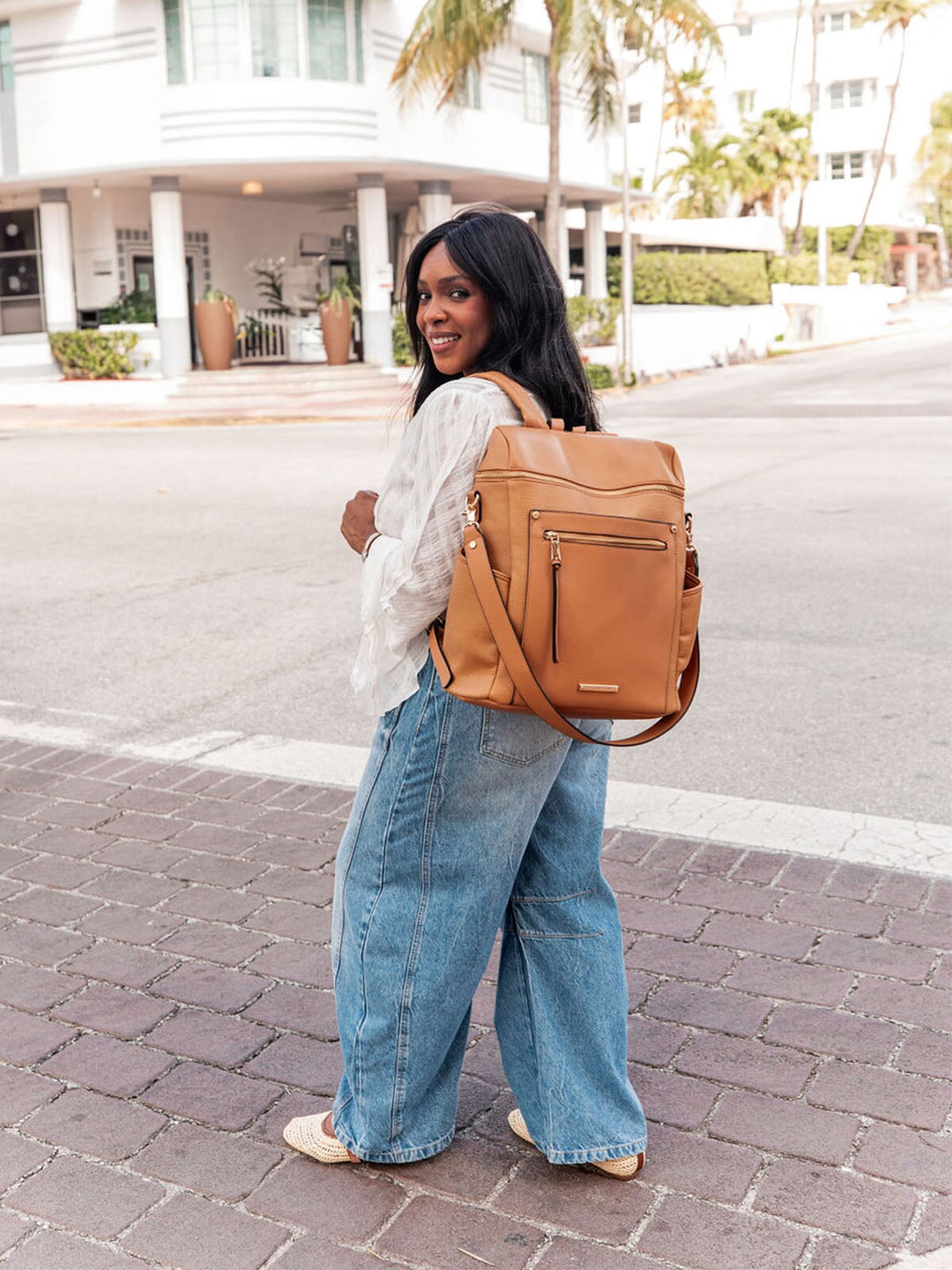 camel leather backpack Commuter Backpack Camel