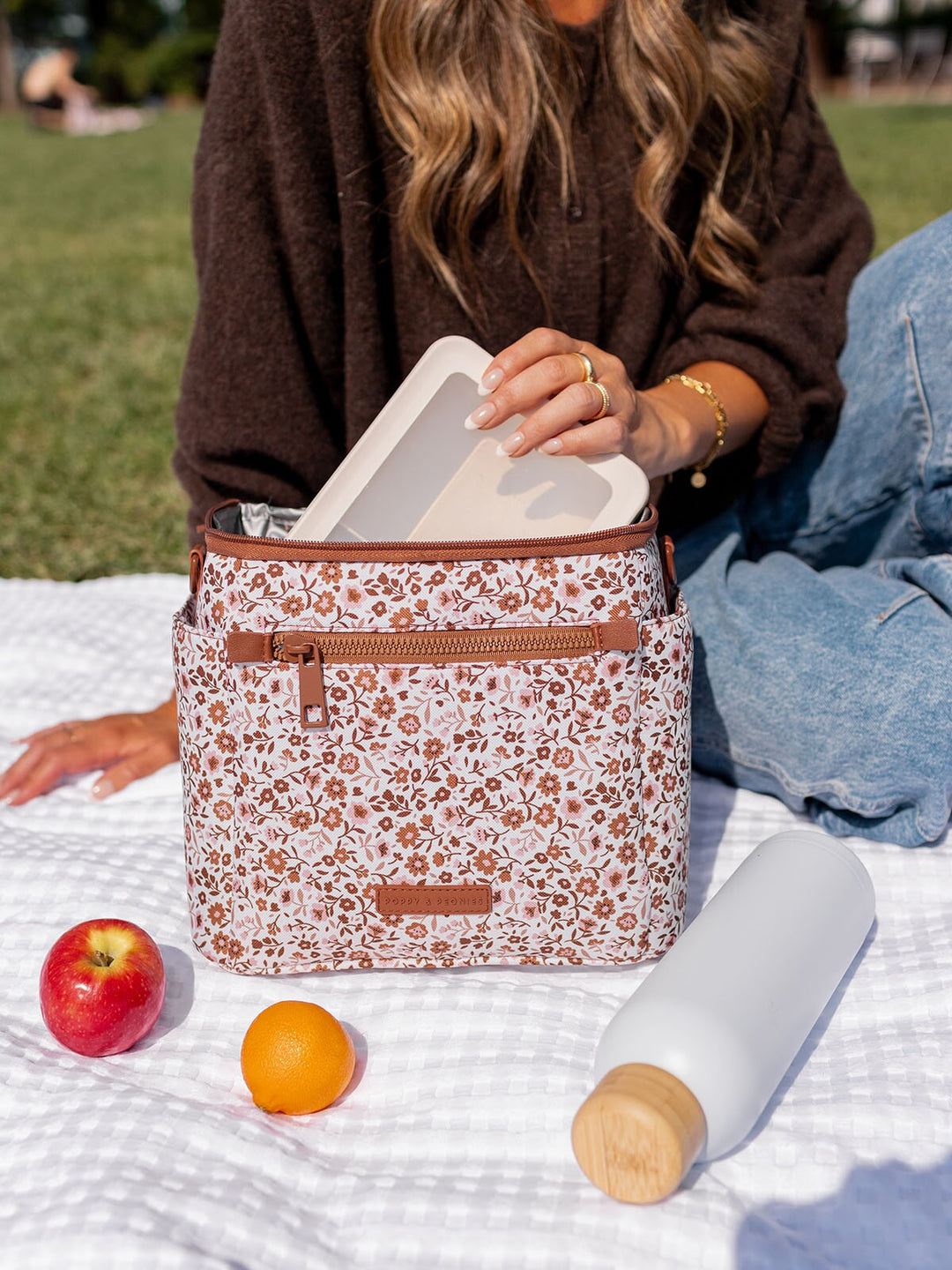 The Go-To Lunch Bag Fall Brown Floral