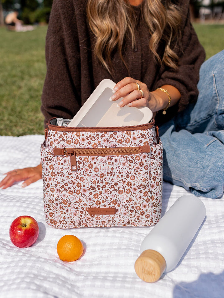The Go-To Lunch Bag Fall Brown Floral