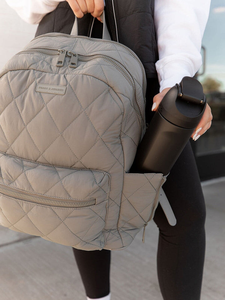 Quilted Brooklyn Backpack grey