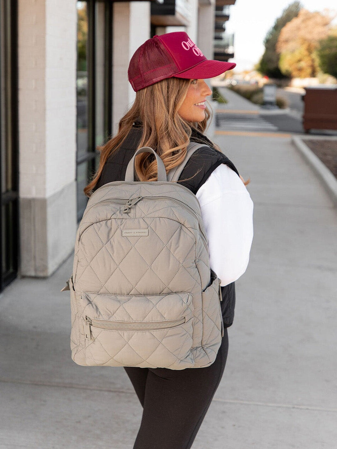 Quilted Brooklyn Backpack grey