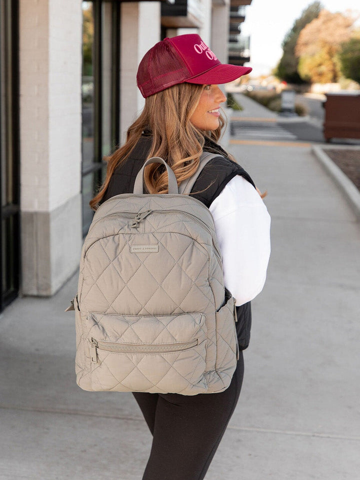 Quilted Brooklyn Backpack grey