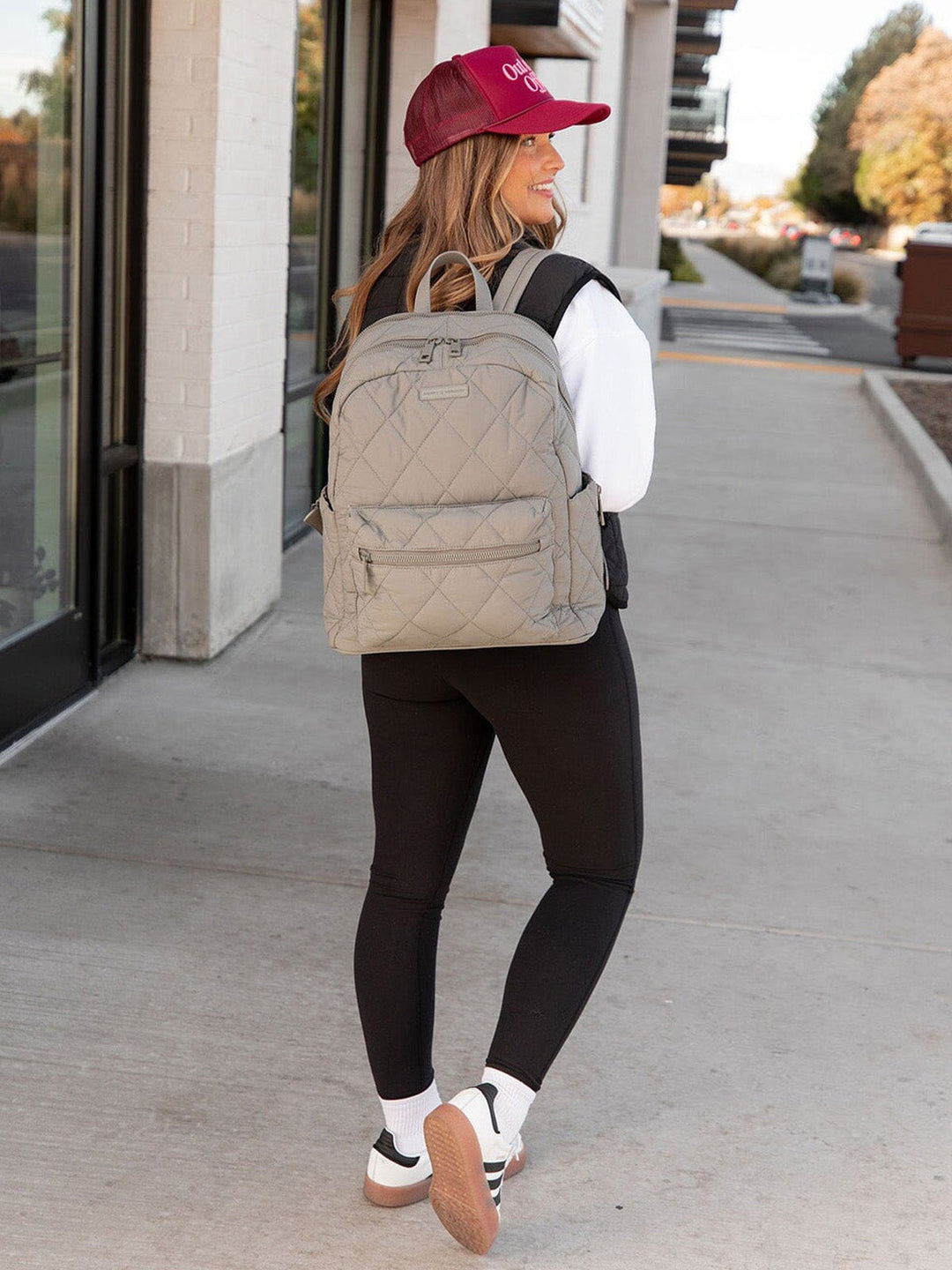 Quilted Brooklyn Backpack grey