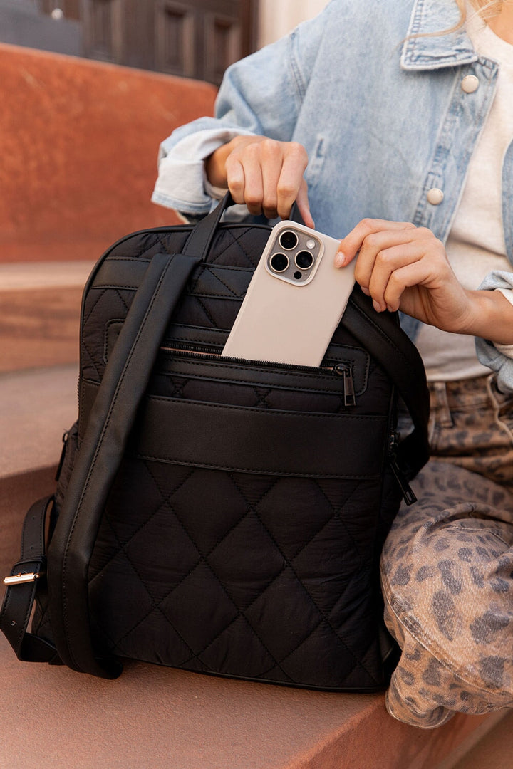 Quilted Brooklyn Backpack black