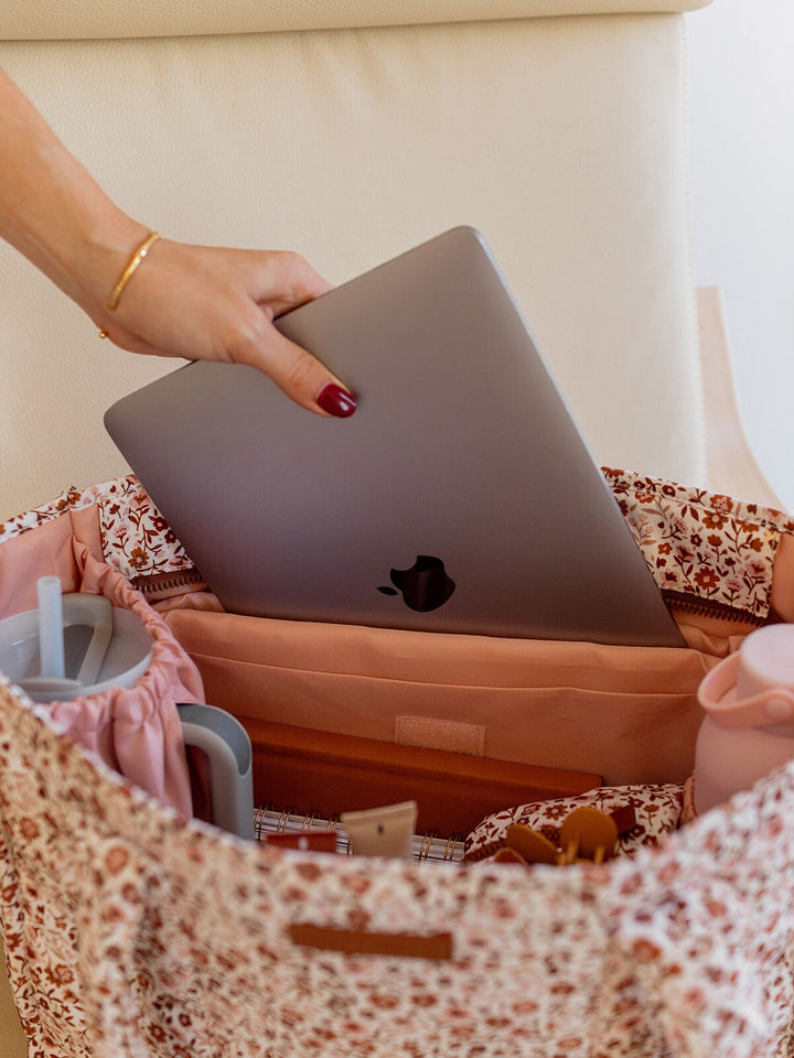 On The Go Tote Fall Brown Floral