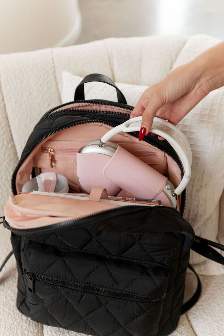 Quilted Brooklyn Backpack black