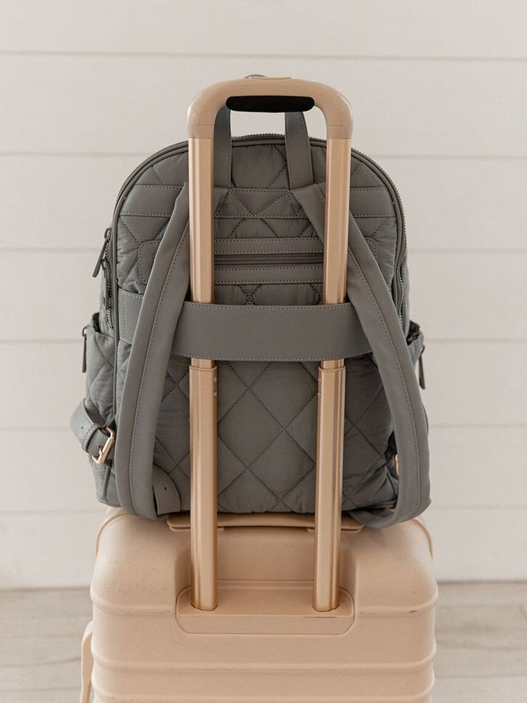 Quilted Brooklyn Backpack grey