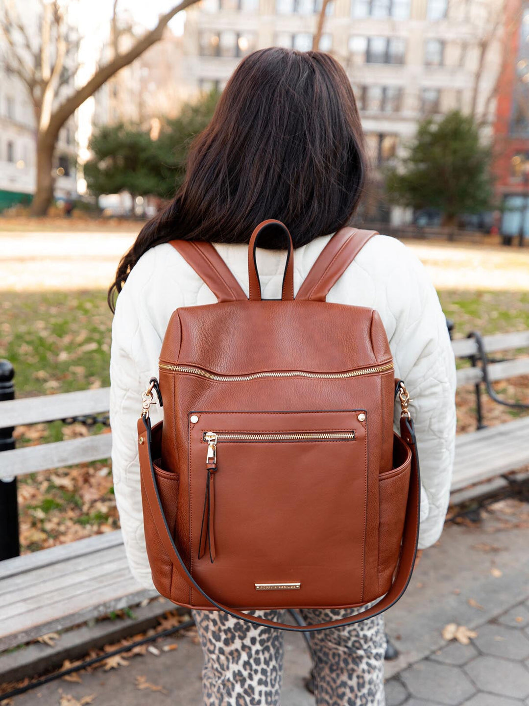 coach backpack with peonies Commuter Backpack Chestnut