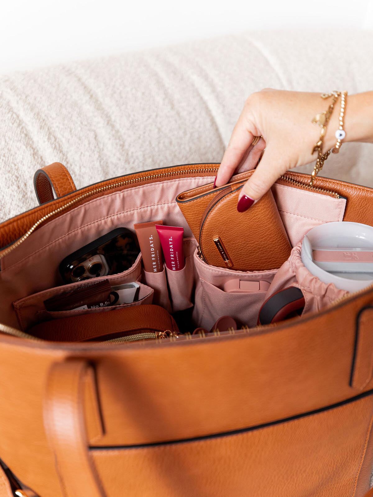 Go Getter Tote Cognac | Poppy and Peonies – Poppy & Peonies